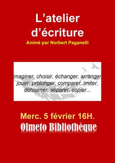 Atelier d'écriture - Norbert Paganelli - Bibliothèque - Olmeto