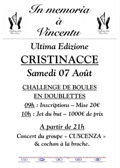 Challenge de boules - Associu In Memoria à Vincentu - Cristinacce
